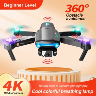 Drone med sammenleggbar design, 360° hindringer unngåelse, hindringer unngåelse Sort