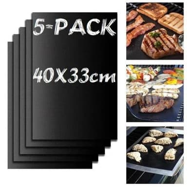 5-pak. Grillmatte Stekematte - Non stick 40x33cm