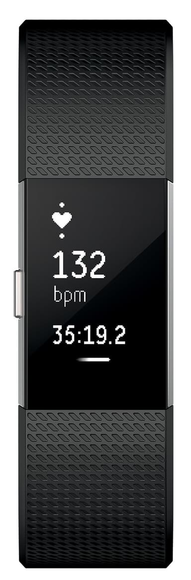 Fitbit Charge 2 aktivitetsmåler sølv/svart (L)