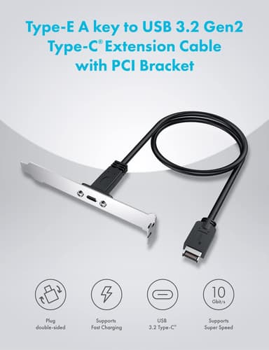NÖRDIC Type-E till Type-C 10G 50cm frontpaneladapter