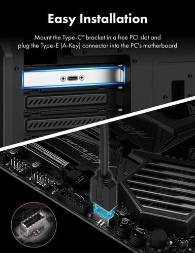 NÖRDIC Type-E till Type-C 10G 50cm frontpaneladapter