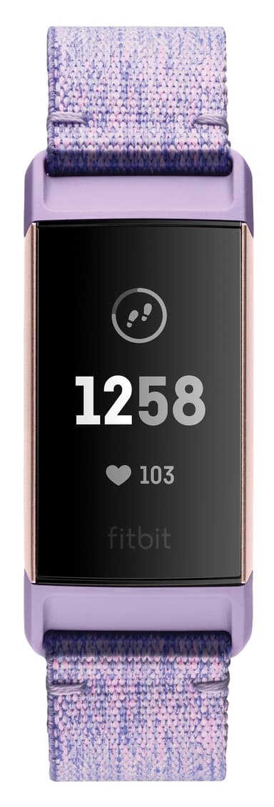 Fitbit Charge 3 Spes. Ed. aktivitetsarmbånd (vevet lavendel Fitbit Charge 2 aktivitetsmåler rosegulllavendel (S