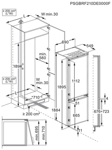 Electrolux Kombiskap ENP7TD75S (Integrert)