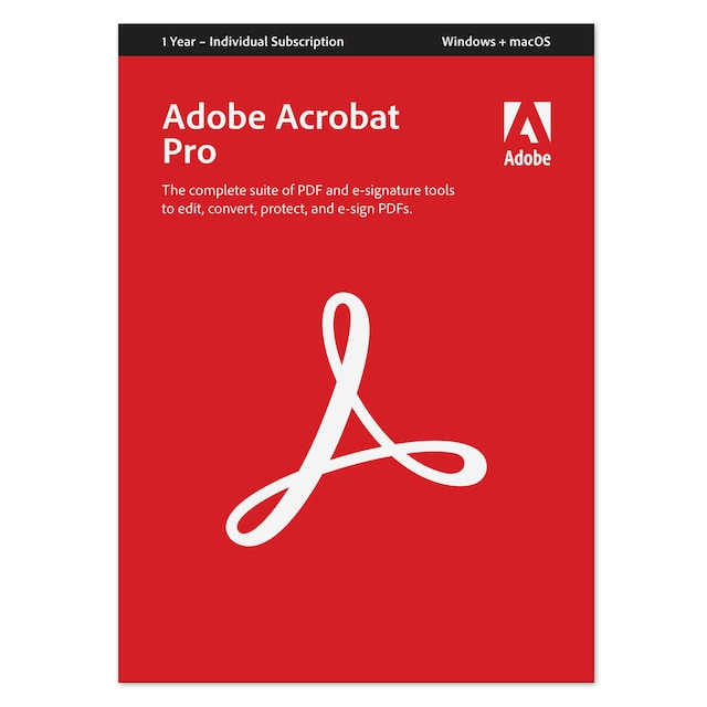 Adobe Acrobat Pro - PC Windows,Mac OSX - 1 Year subscription