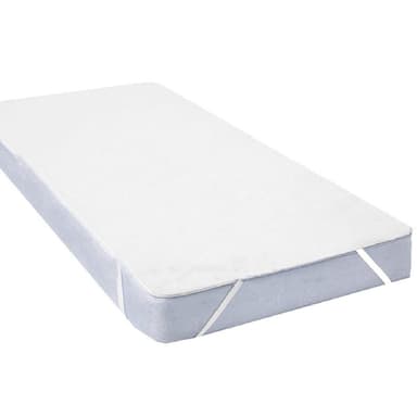 Vanntett madrassbeskytter i pustende bomullsfrotté Hvit 200 x 150 x 0.5 cm
