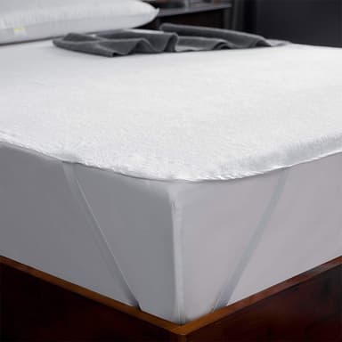 Vanntett madrassbeskytter i pustende bomullsfrotté Hvit 200 x 150 x 0.5 cm