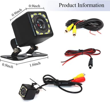 HD Bilkamera 12LED 170 graders ryggekamera IP66