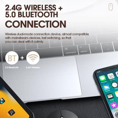 T-WOLF X2 oppladbar 2.4G+Bluetooth trådløs mus datamaskin pc