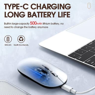T-WOLF X2 oppladbar 2.4G+Bluetooth trådløs mus datamaskin pc