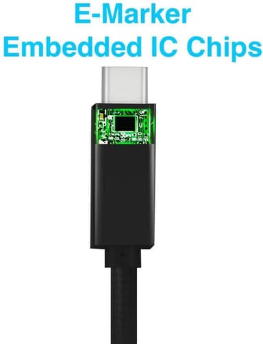 USB IF-sertifisert 1m USB3.2 Gen2 SuperSpeed ​​​​USB 10Gbps USB-C til C-kabel med strømforsyning 100W, 4K60Hz video og Emarker