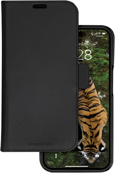 Dbramante1928 Lynge iPhone 15 lommebokdeksel (sort)