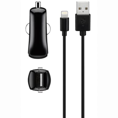 Goji billader 2.4 A Lightning-kabel (sort)