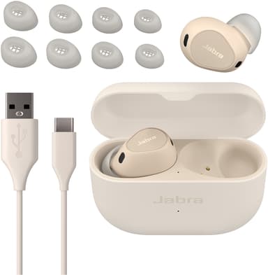 Jabra Elite 10 helt trådløse in-ear hodetelefoner (krem)