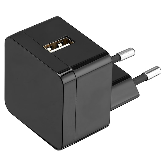 Goji vegglader 2.4 A med USB A til C-kabel (sort)