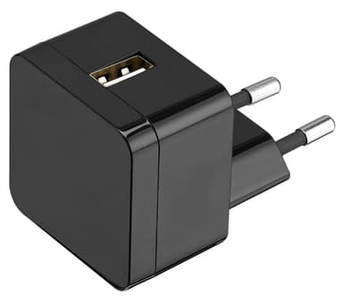 Goji vegglader 2.4 A med USB A til C-kabel (sort)