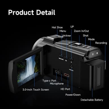 Videokamera videokamera 5K/30 FPS/1080P/48MP/16x Zoom
