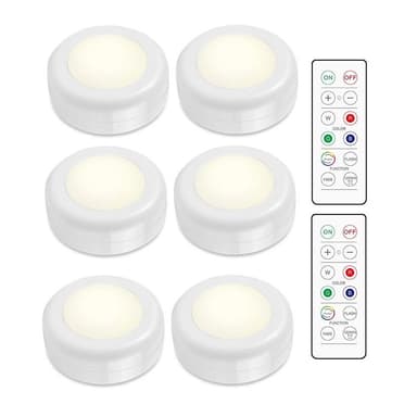 INF Lysdiode-lamper, 6 stk. med 2 fjernkontroller