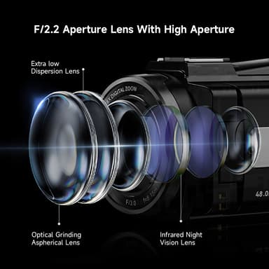 Videokamera videokamera 5K/30 FPS/1080P/48MP/16x Zoom