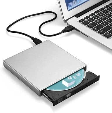 Ekstern RW CD/DVD-spiller og brenner USB 2.0