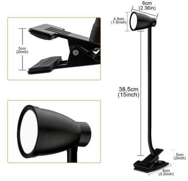 INF Dimbar LED-leselampe / klemlampe 3000-6500K