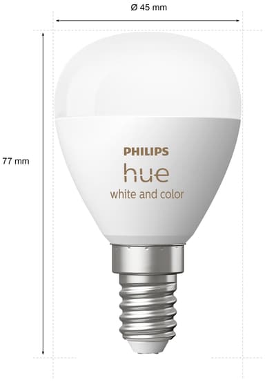Philips Hue Luster LED-lyspære WCA 5,1W P45 E14