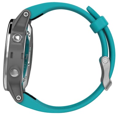 Garmin Fenix 5s multitreningsklokke (sølv/turkis)