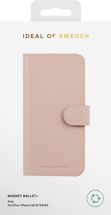 Ideal of Sweden Magnet Wallet+ iPhone SE/8/7 lommebokdeksel (rosa)