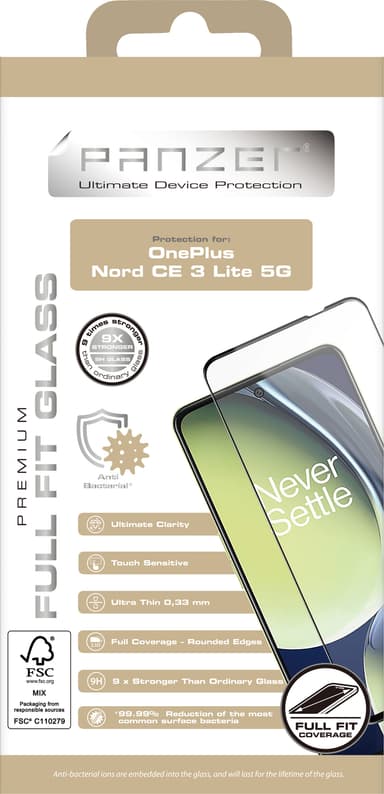Panzer Full-Fit OnePlus Nord CE 3 skjermbeskytter