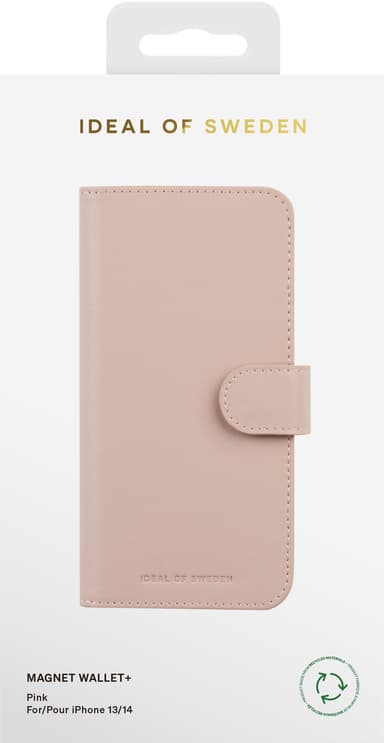 Ideal of Sweden Magnet Wallet+ iPhone 16e/15/14/13 lommebokdeksel (rosa)