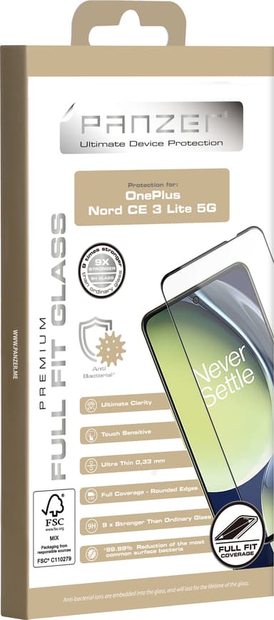 Panzer Full-Fit OnePlus Nord CE 3 skjermbeskytter