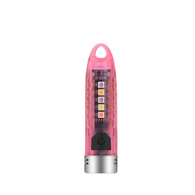 INF LED-lommelykt multifunksjonell IPX6 vanntett mini nøkkelring Rosa