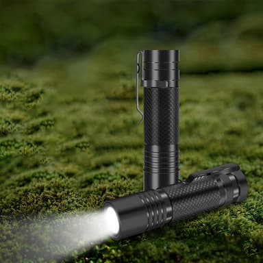 INF Mini lommelykt bærbar IPX4 vanntett 5 lysmoduser Sort
