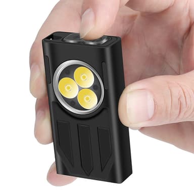INF Lommelykt multifunksjonell bærbar magnetisk IP65 vanntett mini nøkkelring Sort