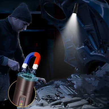 INF Mini lommelykt bærbar magnetisk IPX5 vanntett Sort