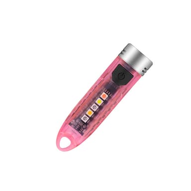 INF LED-lommelykt multifunksjonell IPX6 vanntett mini nøkkelring Rosa