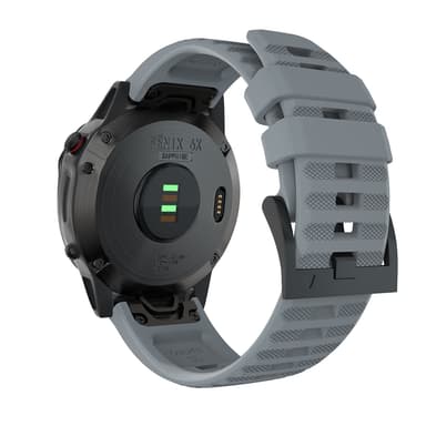 INF Silikon stålplate Snap Watchrem for Garmin Fenix 7X 26mm Grå