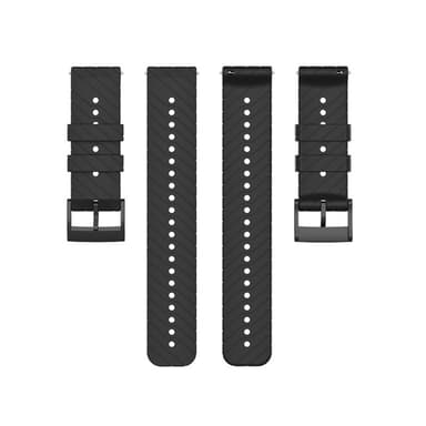 INF Silikon Twill Forlenget modell Klokkereim Armbånd for Garmin Forerunner 22mm Sort