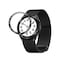 Svart klokkeramme med hvite bokstaver Kompatibel med Samsung Watch 6 Sort 40.5mm/43mm