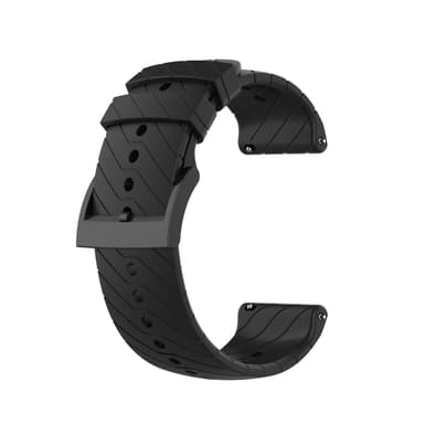 INF Silikon Twill Forlenget modell Klokkereim Armbånd for Garmin Forerunner 22mm Sort