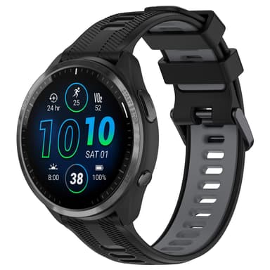 Silikon tofarget armbåndsklokkerem for Garmin Forerunner 965/955/945/745 Grå