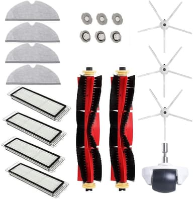 20 pakke robotstøvsuger tilbehørssett for Roborock S6/S60/S65/S5 Max/T6 Flerfarget