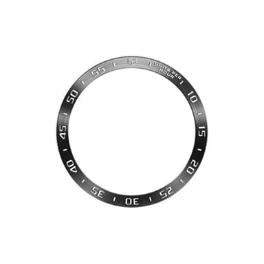 Svart klokkeramme med hvite bokstaver Kompatibel med Samsung Watch 6 Sort 36.5mm/40mm