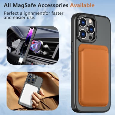 Magnetisk beskyttende telefonveske med usynlig stativ som er kompatibel med iPhone Sort iPhone 14 Pro Max