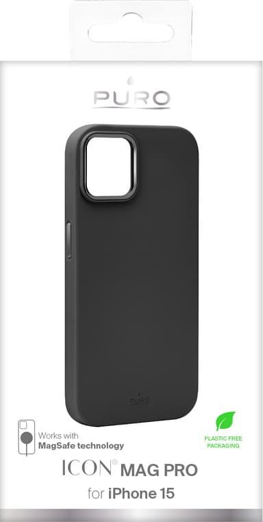 Puro Icon Mag Pro iPhone 15 deksel (sort)