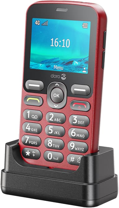 Doro 1881 mobiltelefon (rød)