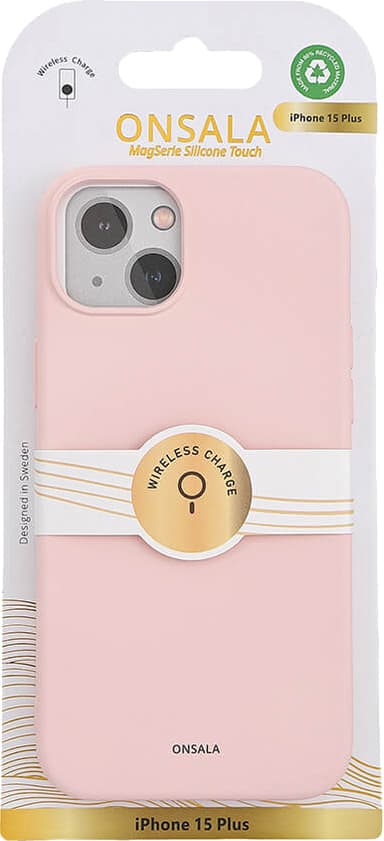 Onsala iPhone 15 Plus Silicone deksel (rosa)