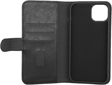 Gear 2in1 iPhone 15 Plus 3 lommebokdeksel (sort)