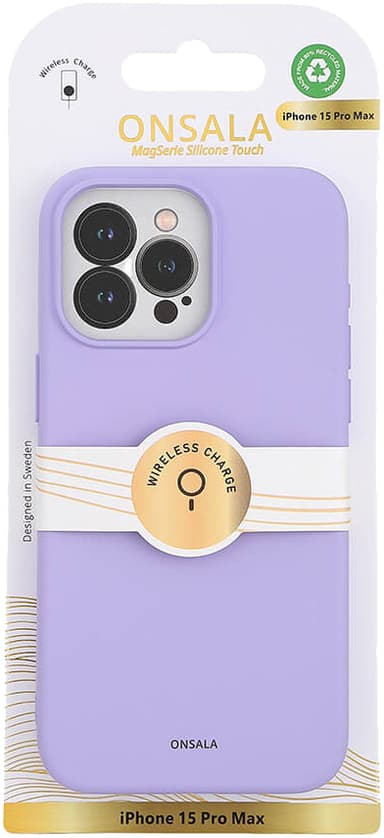 Onsala iPhone 15 Pro Max Silicone deksel (lilla)