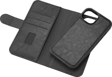 Gear 2in1 iPhone 15 3 lommebokdeksel (sort)