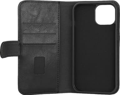Gear 2in1 iPhone 15 3 lommebokdeksel (sort)